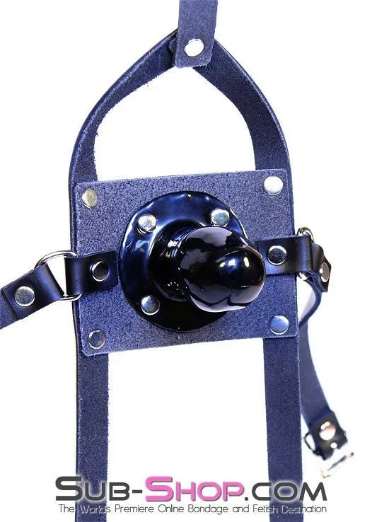 3465A      Training Tool Black Leather Penis Gag Trainer