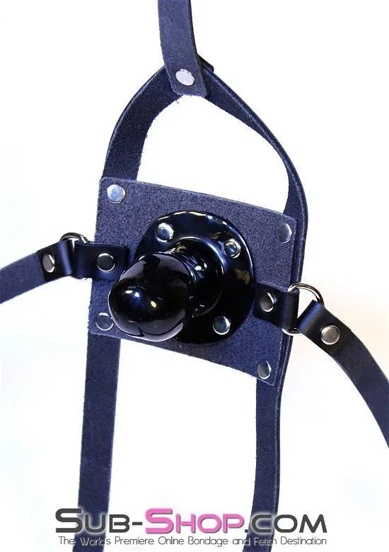 3465A      Training Tool Black Leather Penis Gag Trainer