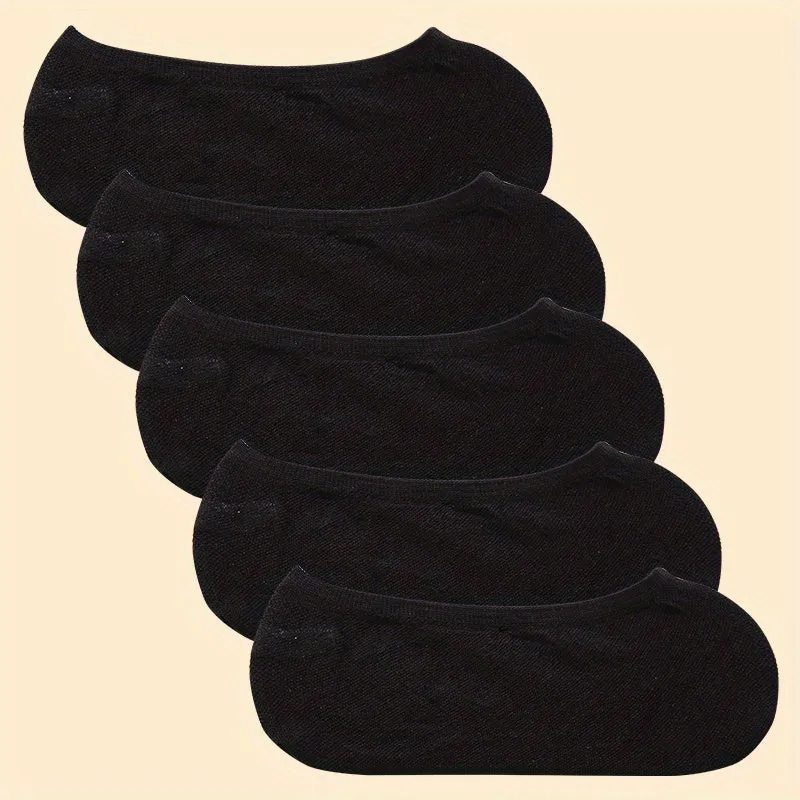 5/10/15 Pairs Simple No Show Socks, Breathable Low Cut  Blend Ankle Sock Pack, Women's Stockings & Hosiery