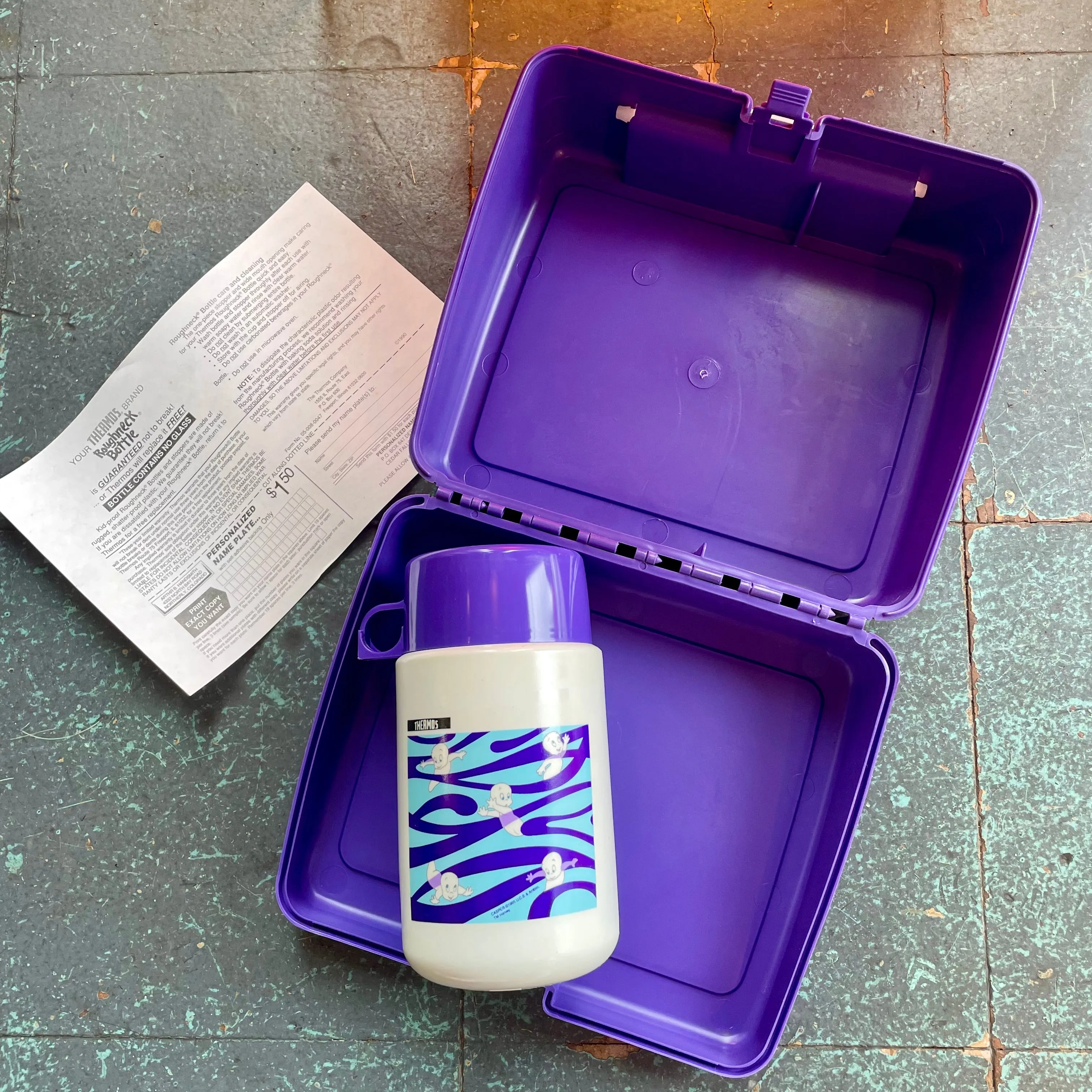 90s deadstock vintage Thermos brand Casper lunchbox and thermos.