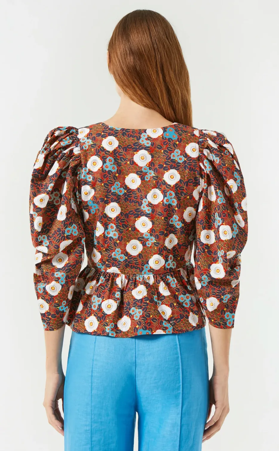 Alma Top in Scarlet Aura Blossom