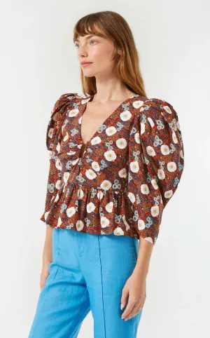 Alma Top in Scarlet Aura Blossom