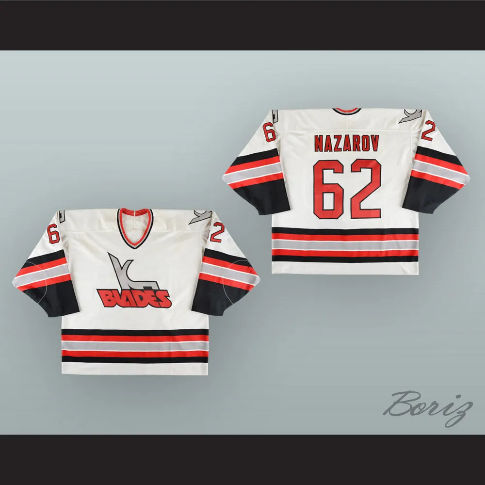 Andrei Nazarov 62 Kansas City Blades White Hockey Jersey