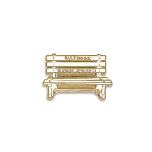 Baltimore Bench Enamel Pin by Tiny Dog Press