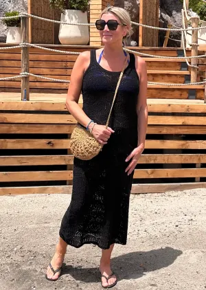 Black Crochet Beach Dress
