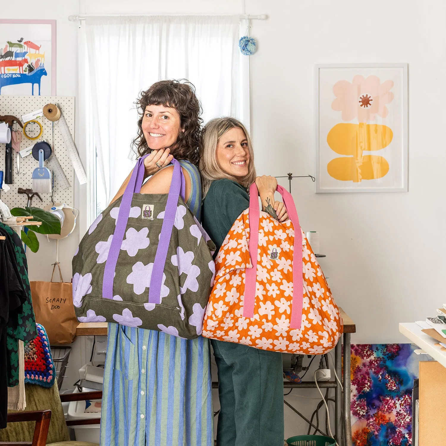 Bold Blooms Fabric - Olive & Lavender Mule Tote Sewing Kit | Claire Ritchie x KATM Mule Tote