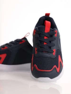 Boys Fashion Mesh Trainer Sneaker - Navy