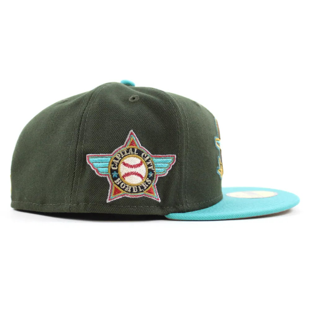 Capital City Bombers HOMETOWN COLLECTION New Era 59Fifty Fitted Hat (DARK SEAWEED TEAL KHAKI Under Brim)