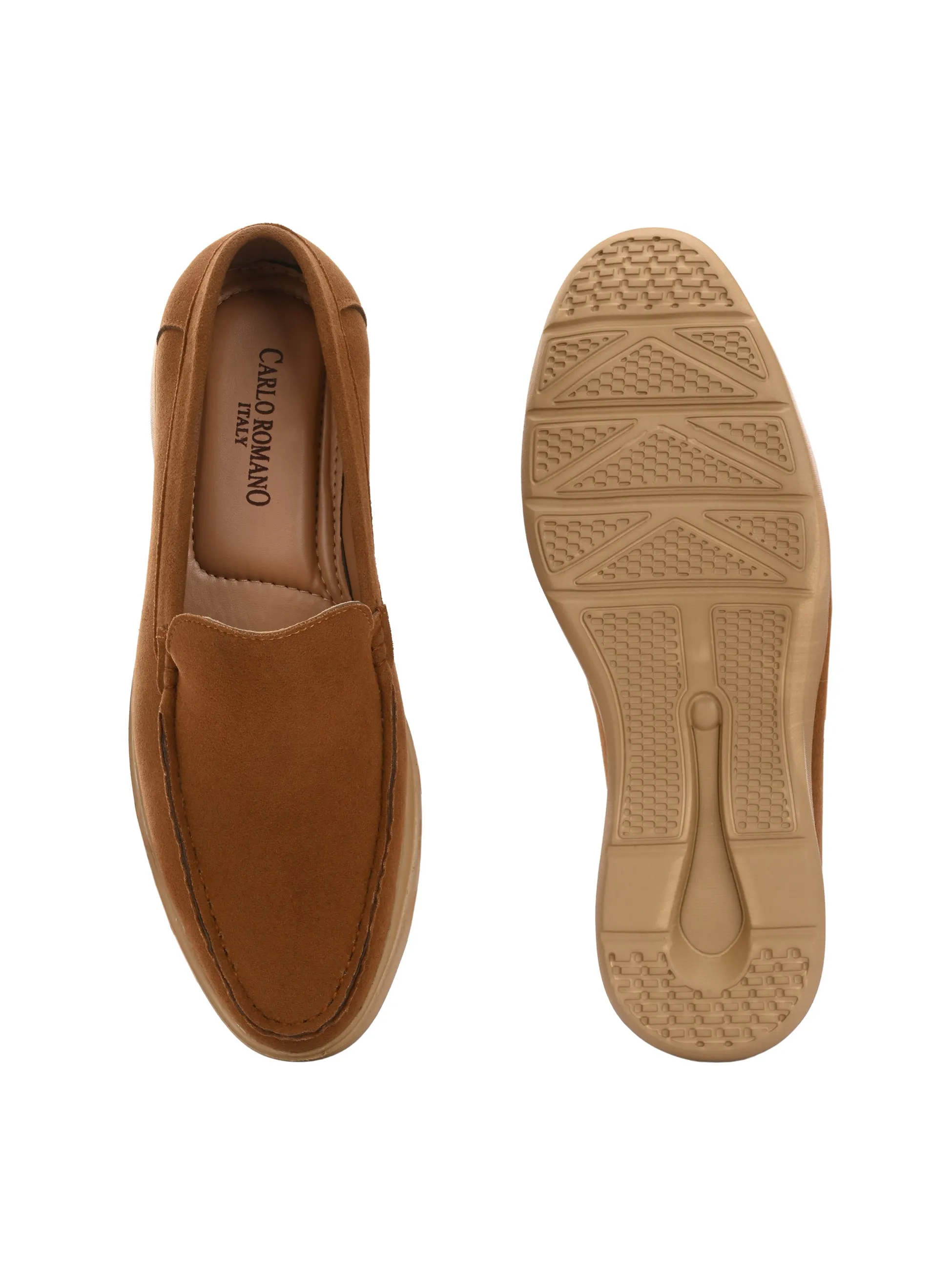 CARLO ROMANO BY WASAN DARK TAN COLOR VEGAN LEATHER MOCCASIN FOR MEN