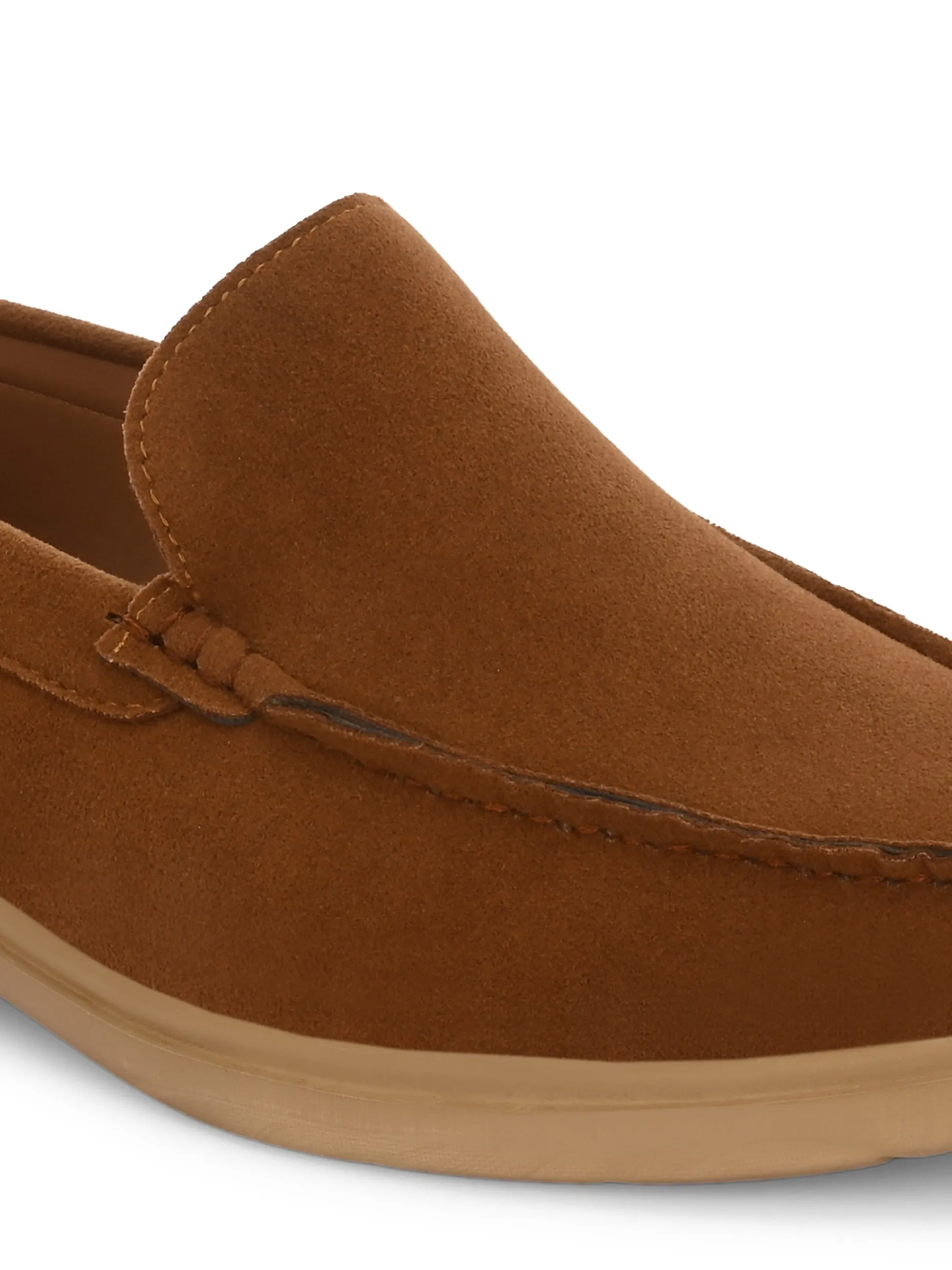 CARLO ROMANO BY WASAN DARK TAN COLOR VEGAN LEATHER MOCCASIN FOR MEN