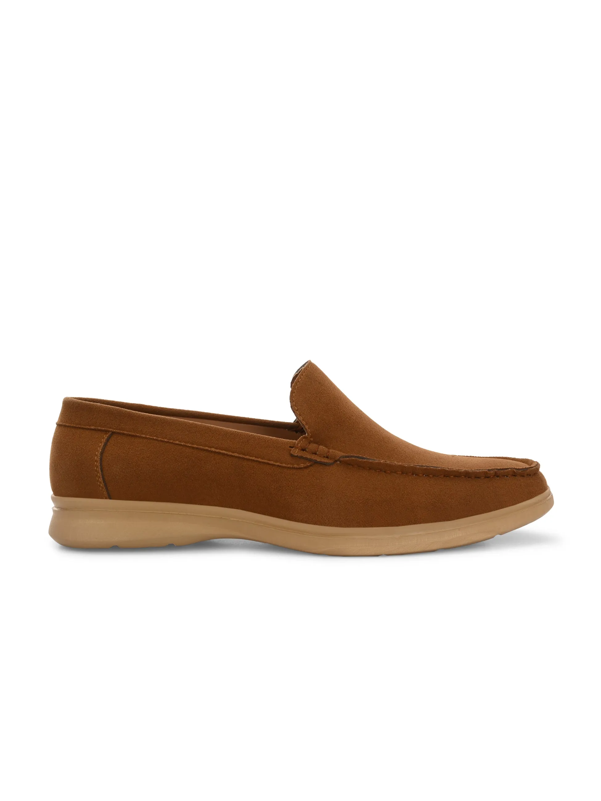 CARLO ROMANO BY WASAN DARK TAN COLOR VEGAN LEATHER MOCCASIN FOR MEN