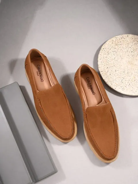 CARLO ROMANO BY WASAN DARK TAN COLOR VEGAN LEATHER MOCCASIN FOR MEN