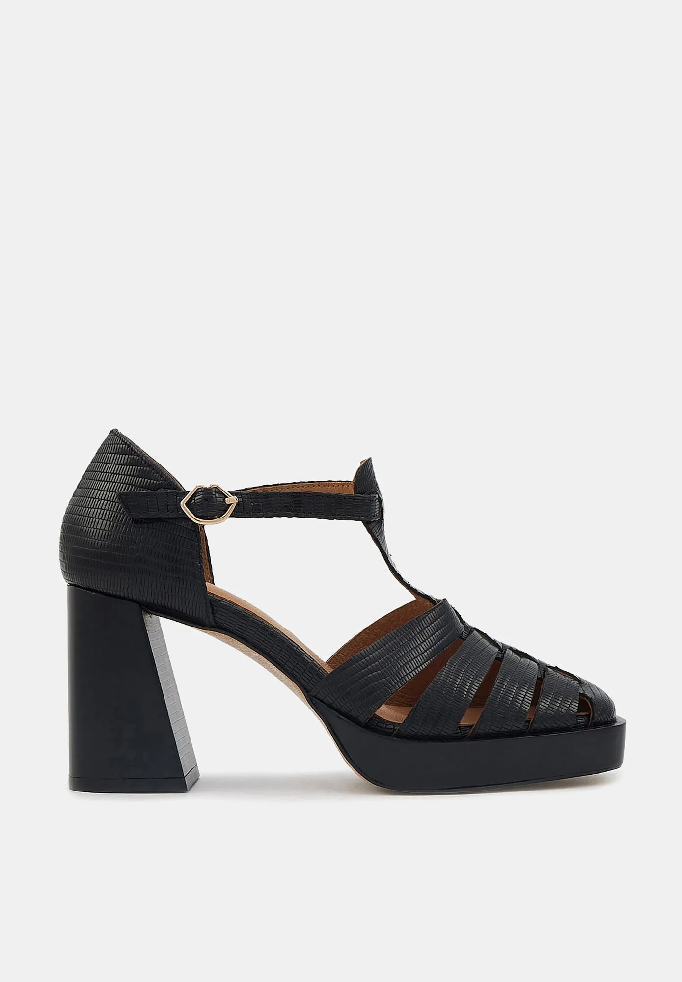 Carrie-Cuir façon Lézard Noir