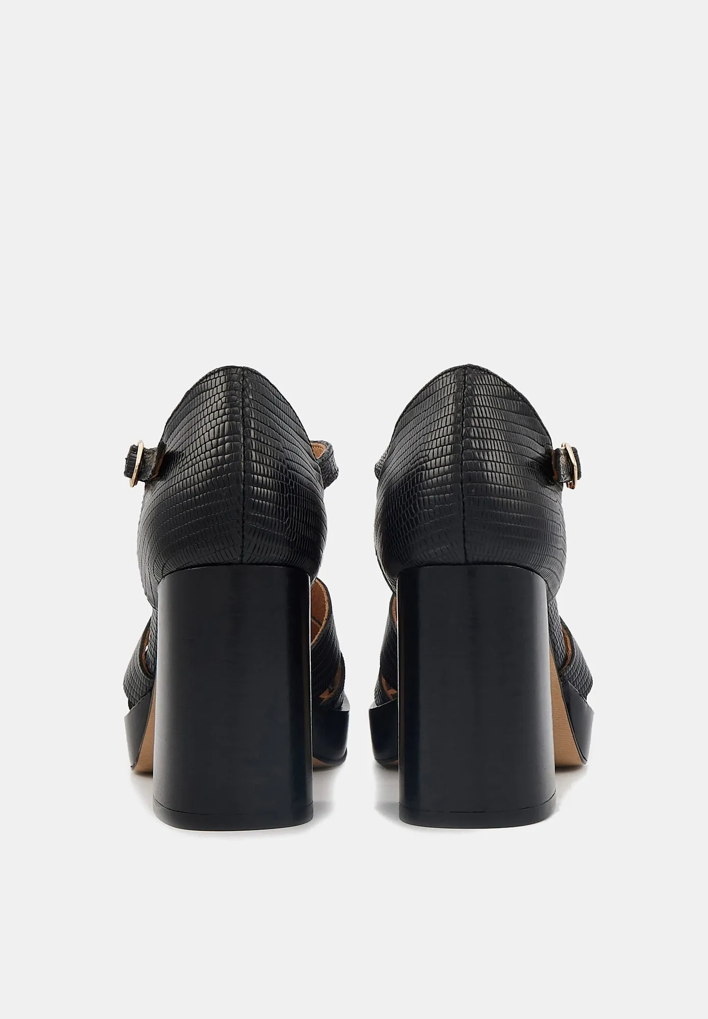 Carrie-Cuir façon Lézard Noir