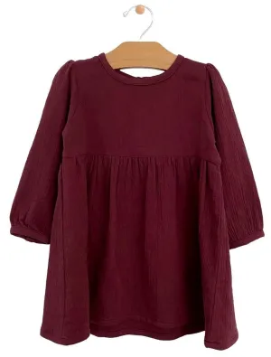 City Mouse Lace Back Crinkle Cotton Dress - Raisin