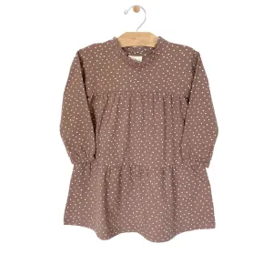 City Mouse Ruffle Tiered Dress - Mauve Dots