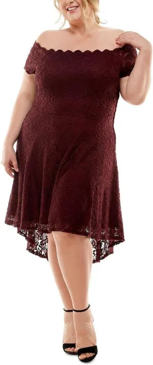 City Studio Womens Plus Floral Lace Cocktail and Party Dress 3445YM1QD1