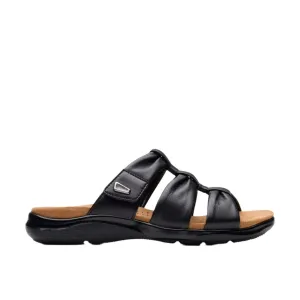 Clarks Women's Kitly Slide Sandals Black Leather Sandal
