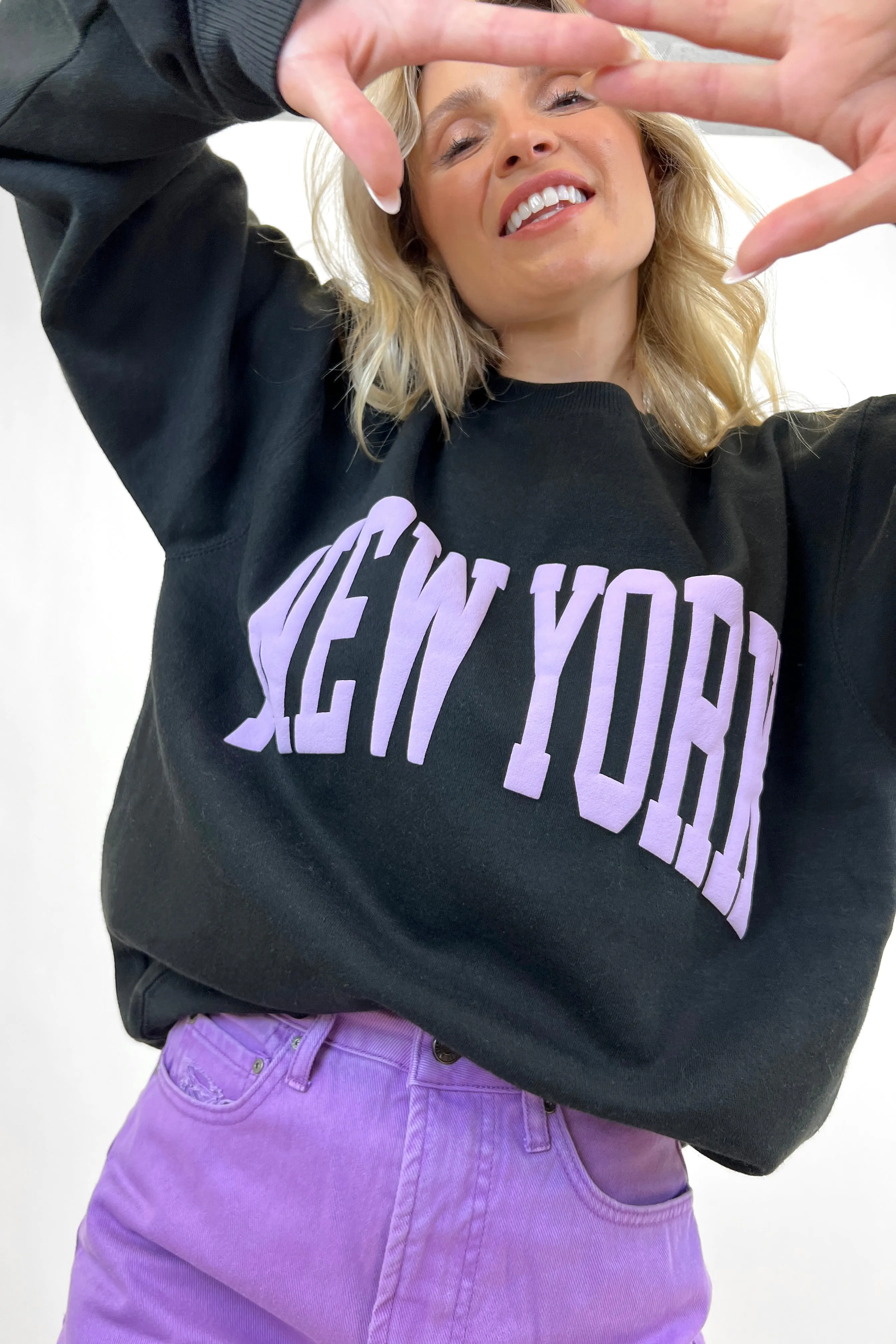 Custom City/State Puff Print Sweatshirt