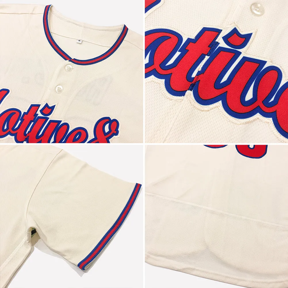 Custom Cream Light Blue-Steel Gray Authentic Father's Day Baseball Jersey