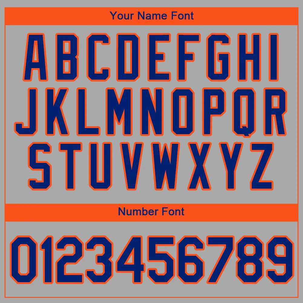 Custom Gray Royal-Orange Authentic Baseball Jersey