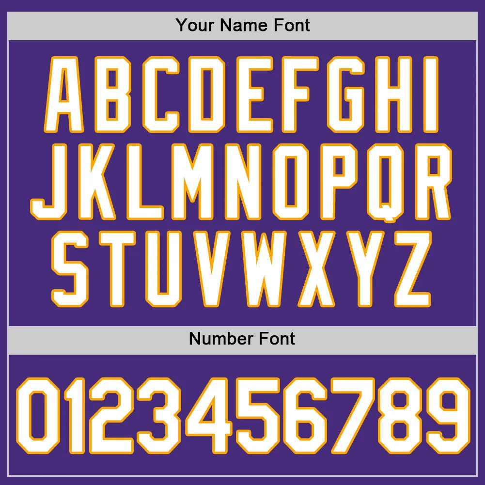 Custom Purple White-Gold Authentic Baseball Jersey