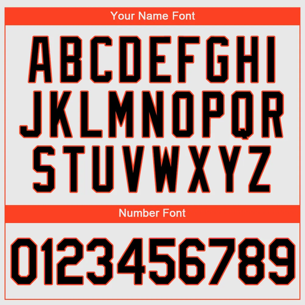 Custom White Black-Orange Authentic Baseball Jersey