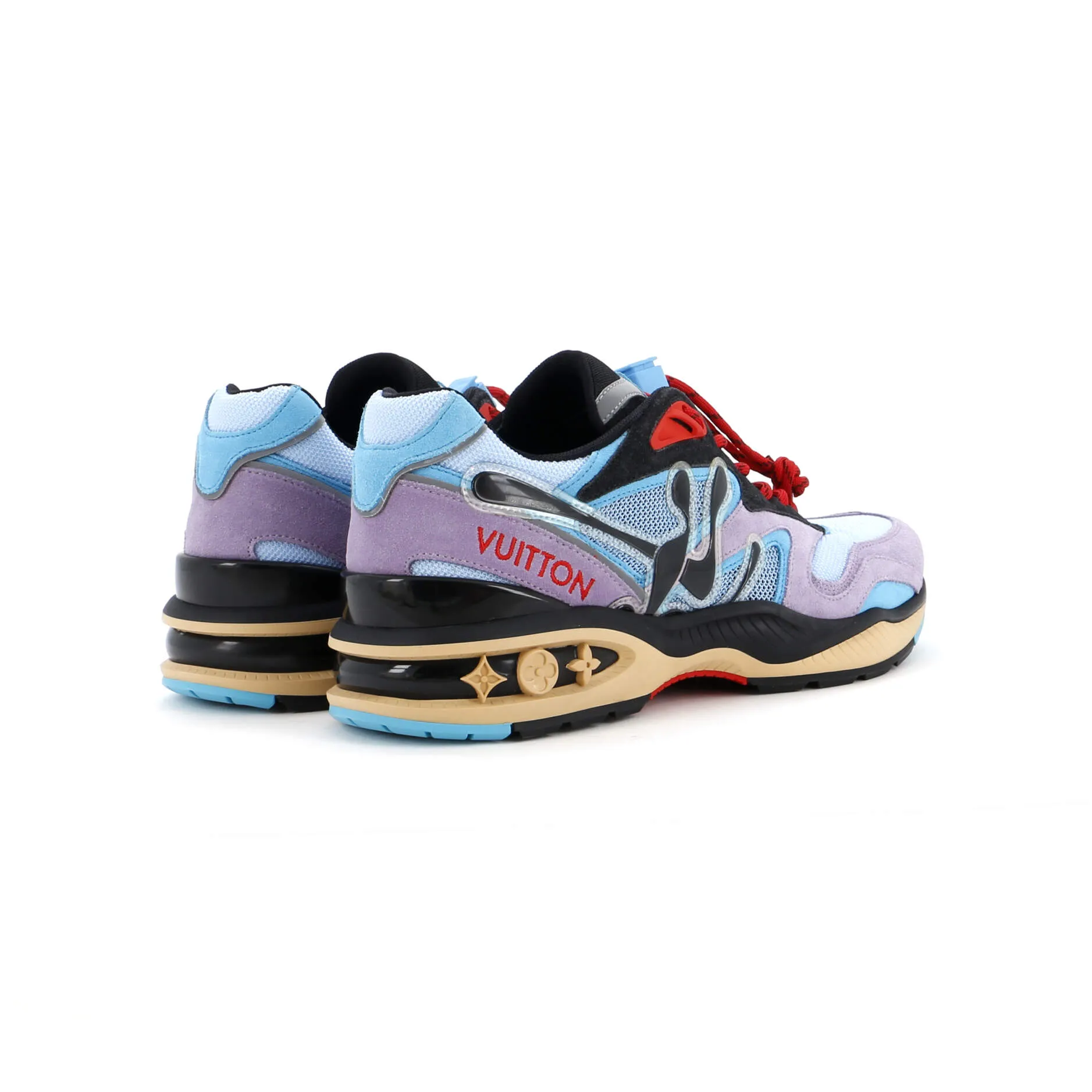 Designer Men's LV Trail Sneakers Mesh and Suede