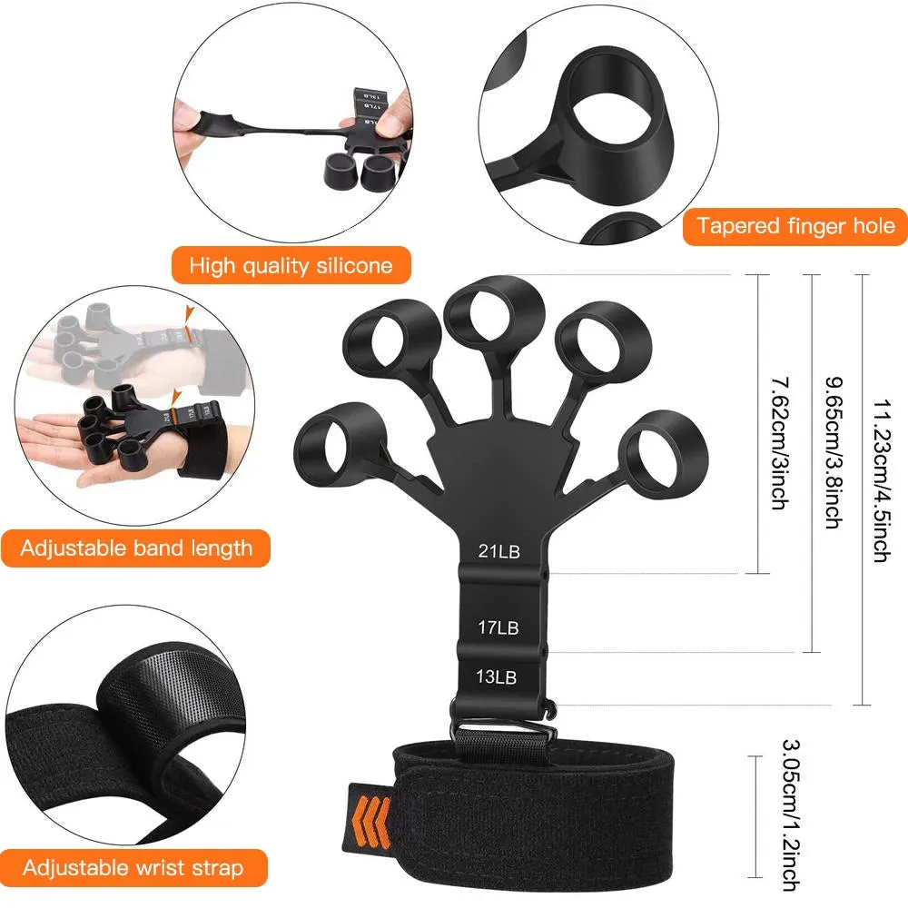 Finger Gripper Hand Exerciser with 6 Resistance Levels
