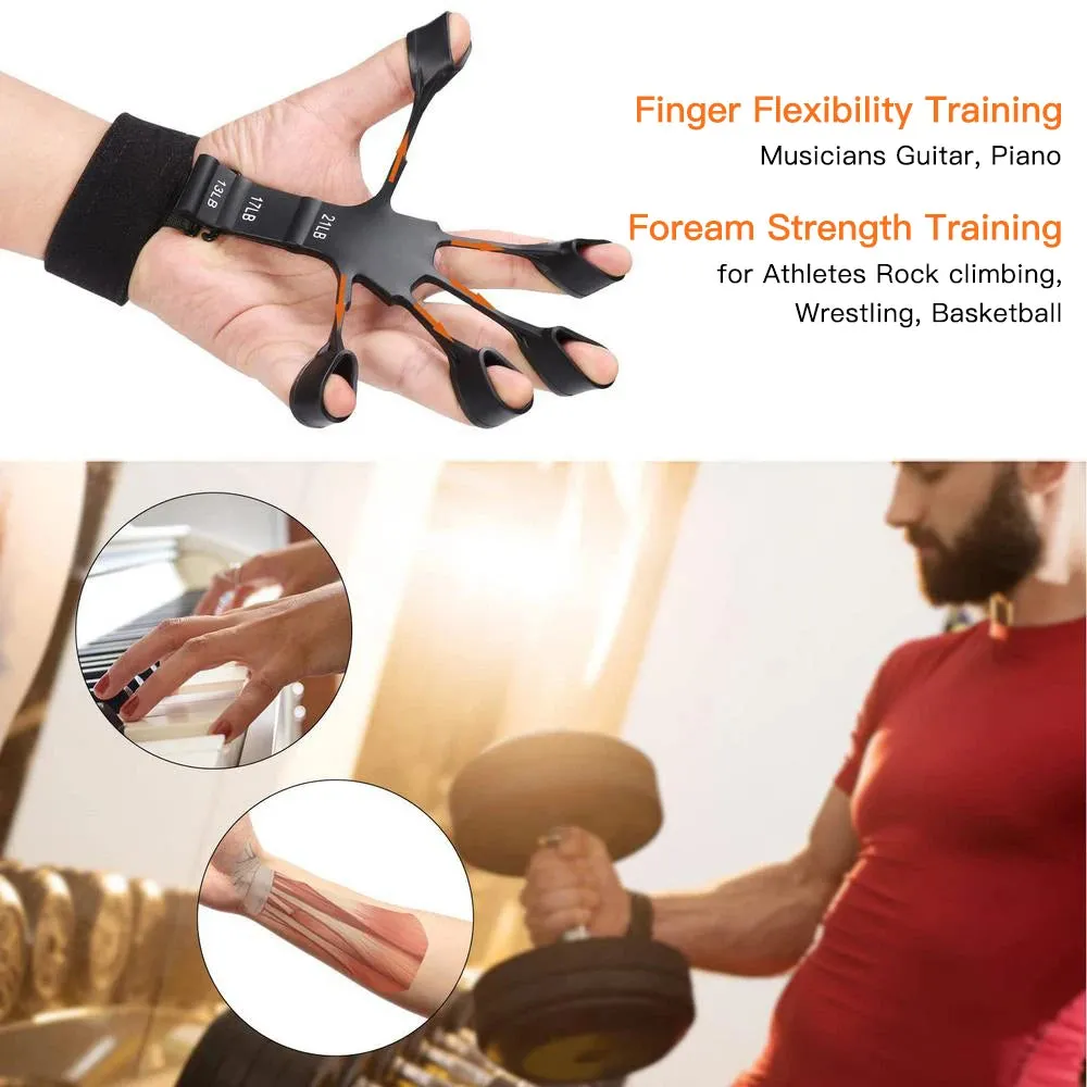 Finger Gripper Hand Exerciser with 6 Resistance Levels
