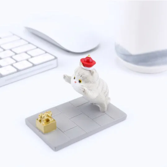 Forbidden City Royal Cat Jumping to Emperor's Seal Smartphone Stand