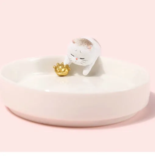Forbidden City Royal Cat Qing Dynasty Drunk Poet Miniature Figurine