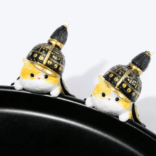 Forbidden City Royal Cat Qing Dynasty General Miniature Figurine