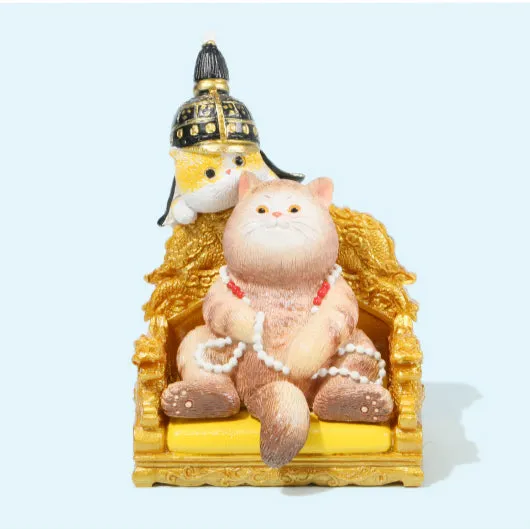 Forbidden City Royal Cat Qing Dynasty General Miniature Figurine