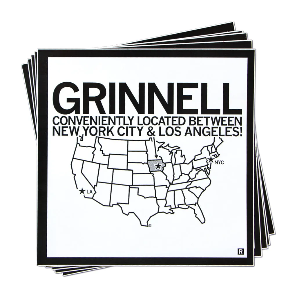 Grinnell: Between NY And LA Sticker