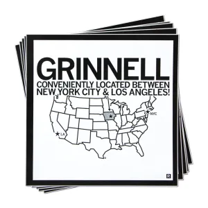 Grinnell: Between NY And LA Sticker