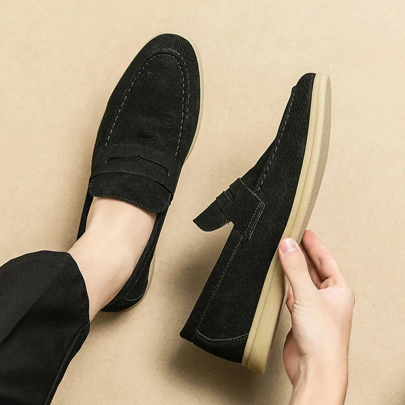 Herrenklassik Luxusmarke Slip-On Schuhe aus Nubuk-Wildleder