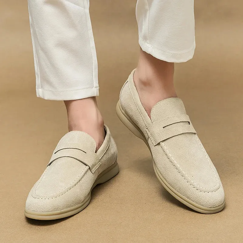 Herrenklassik Luxusmarke Slip-On Schuhe aus Nubuk-Wildleder