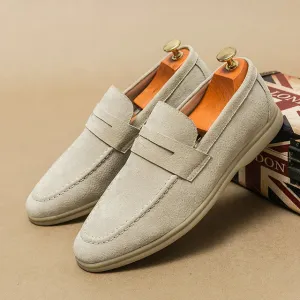 Herrenklassik Luxusmarke Slip-On Schuhe aus Nubuk-Wildleder