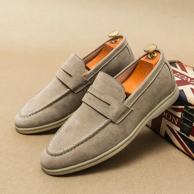 Herrenklassik Luxusmarke Slip-On Schuhe aus Nubuk-Wildleder