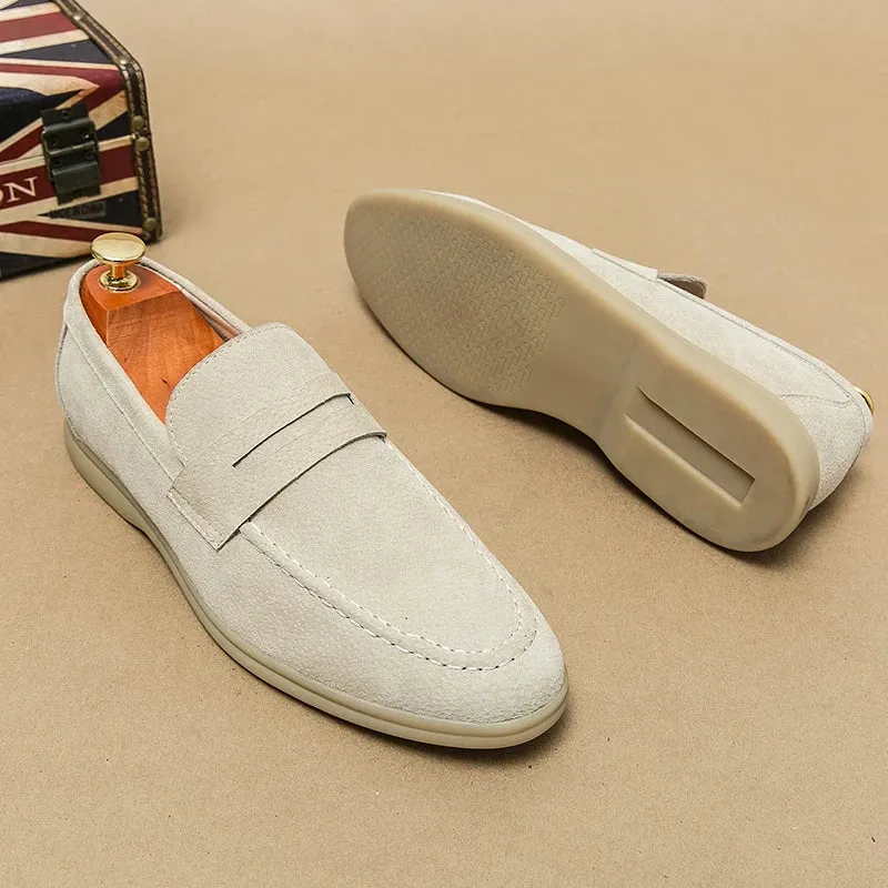 Herrenklassik Luxusmarke Slip-On Schuhe aus Nubuk-Wildleder
