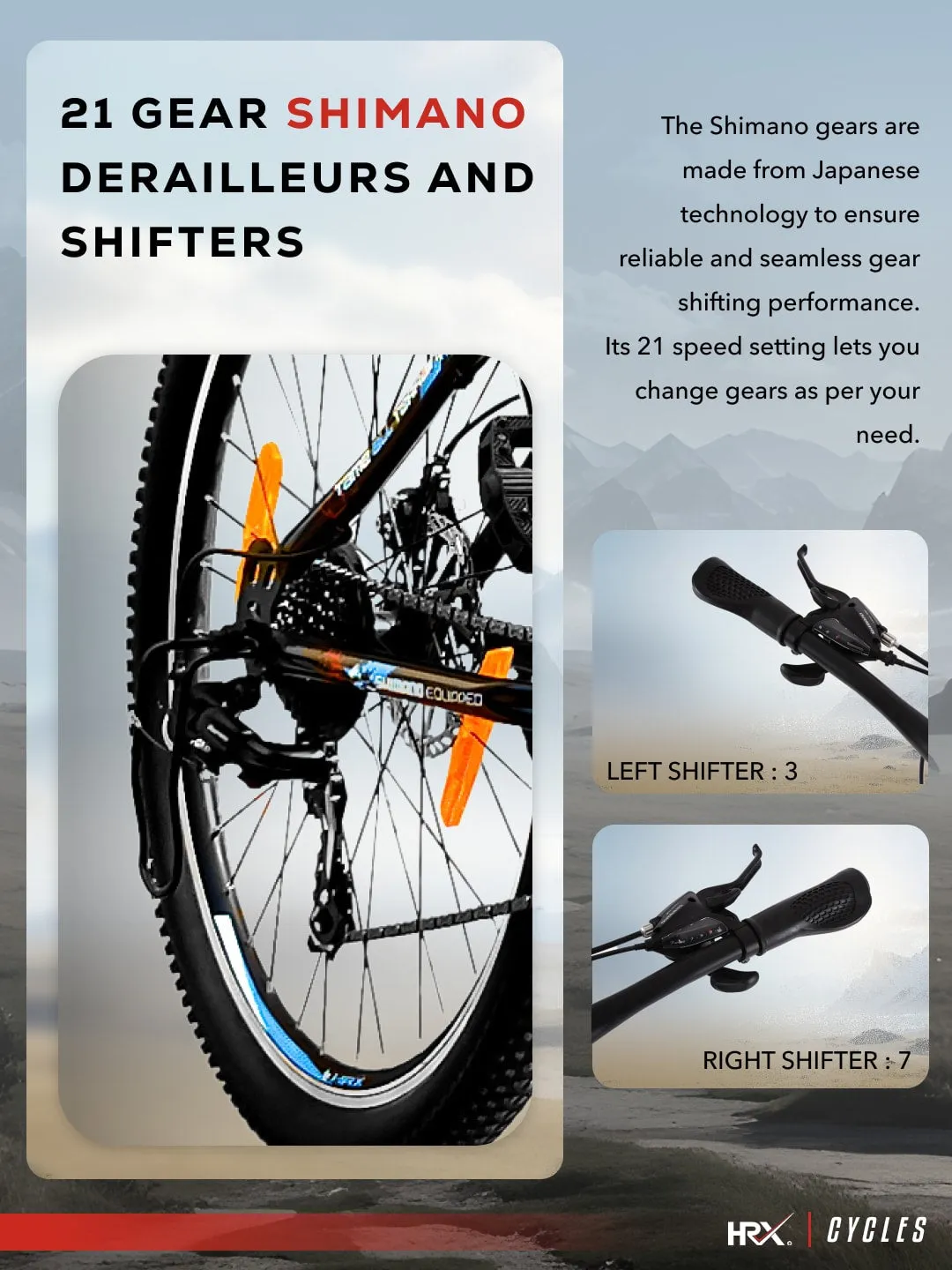 HRX Cycles by Hrithik Roshan BLACKFYRE27T21SBLUE Steel 21 Speed, 27.5 inch, Mountain Cycle, Front Suspension, Double Wall Rim, Free Trainer Sessions and Cycling Event