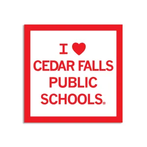 I Heart Cedar Falls Public Schools Sticker