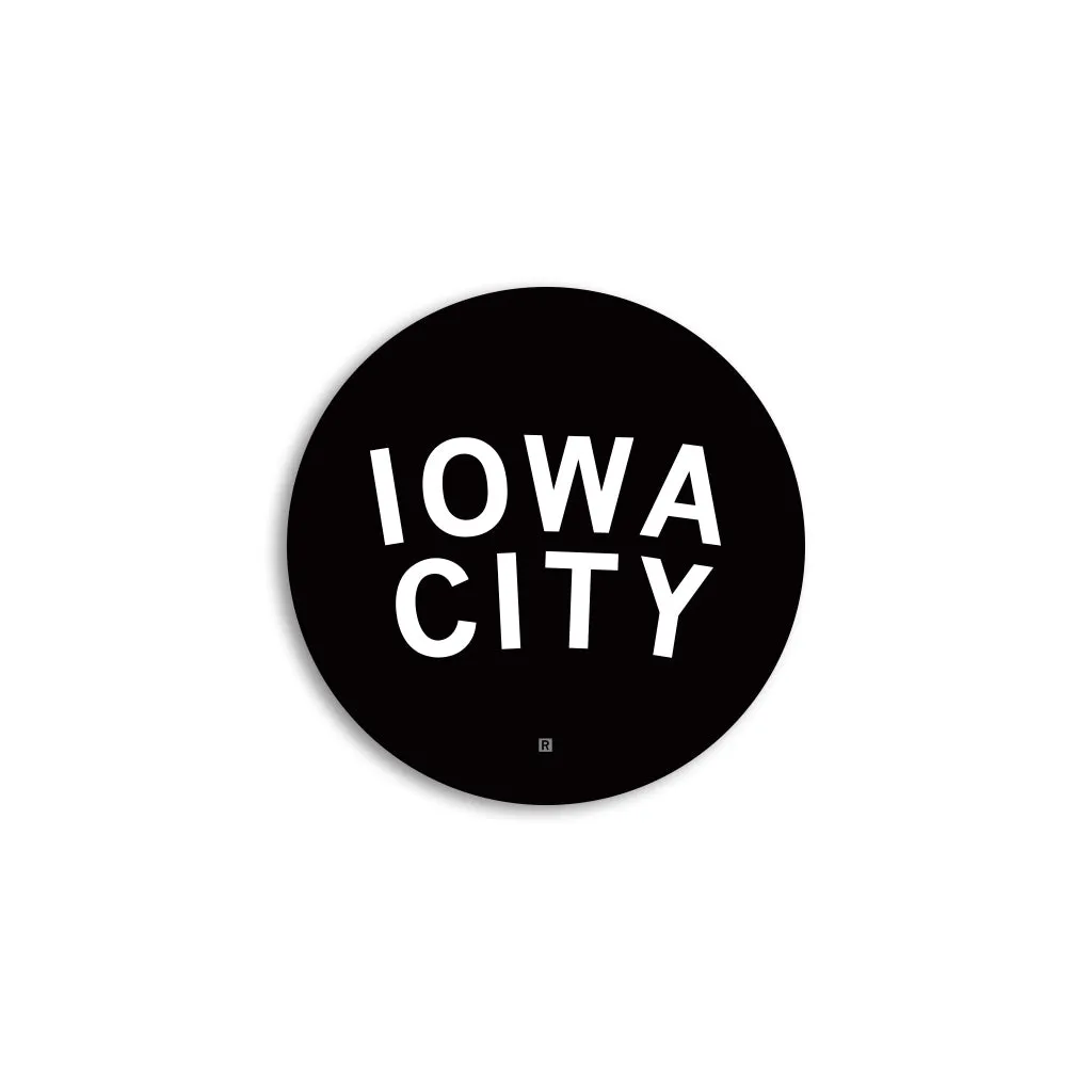 Iowa City Curved Logo Mini Circle Sticker