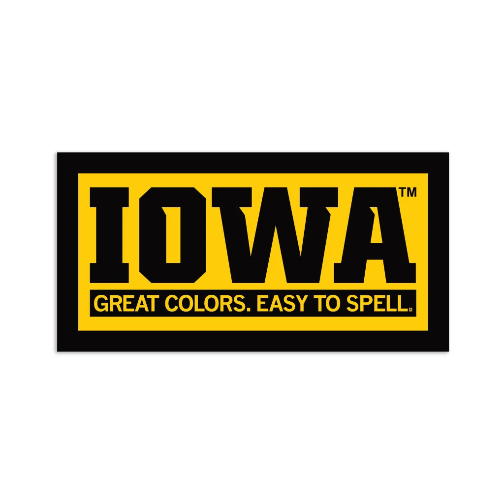 Iowa: Great Colors Easy To Spell Text Sticker