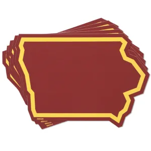 Iowa Outline Cardinal & Gold Die-Cut Sticker