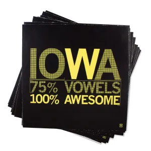 Iowa Vowels Sticker - Black