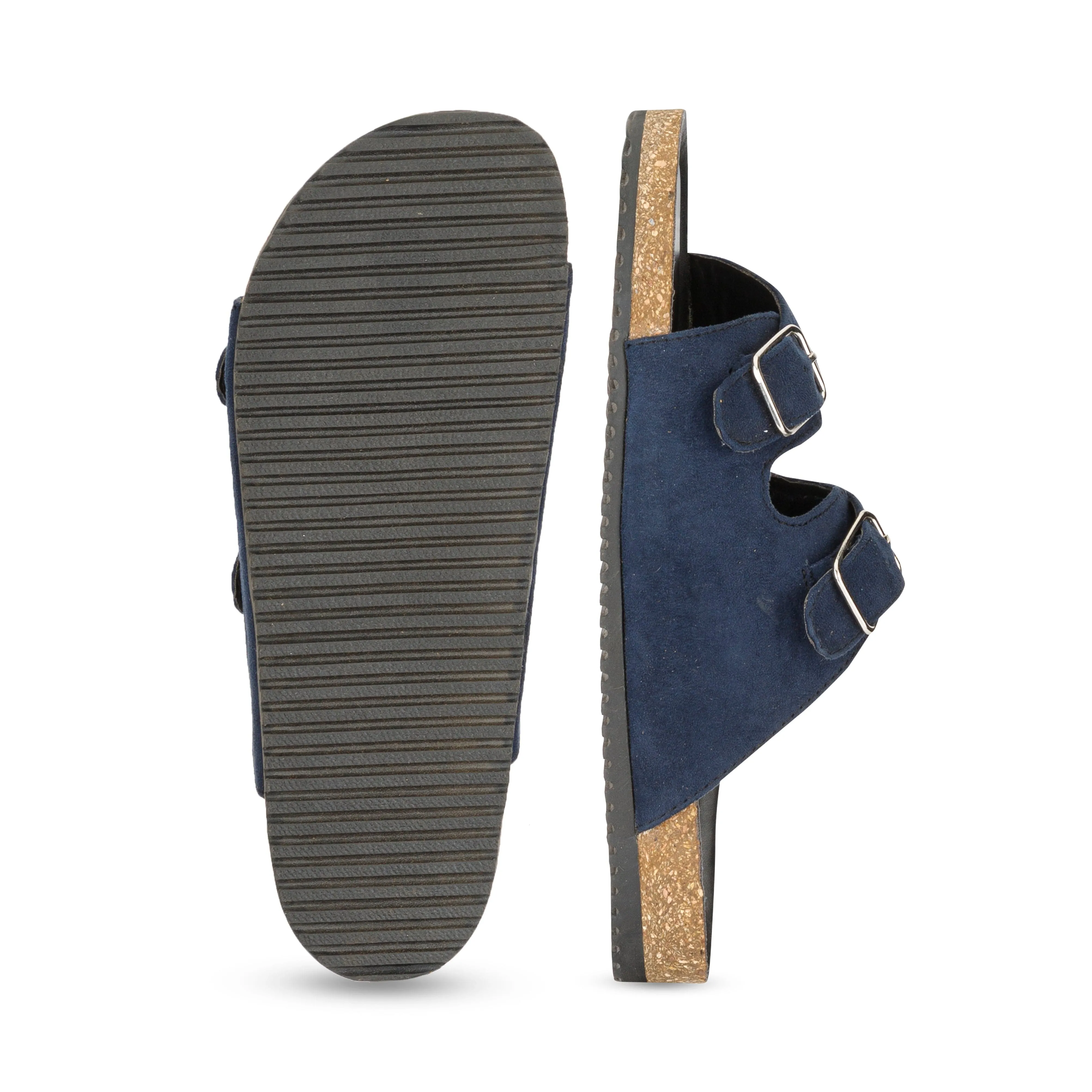 Jorain Navy Blue Suede Comfort Slipons