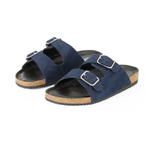 Jorain Navy Blue Suede Comfort Slipons