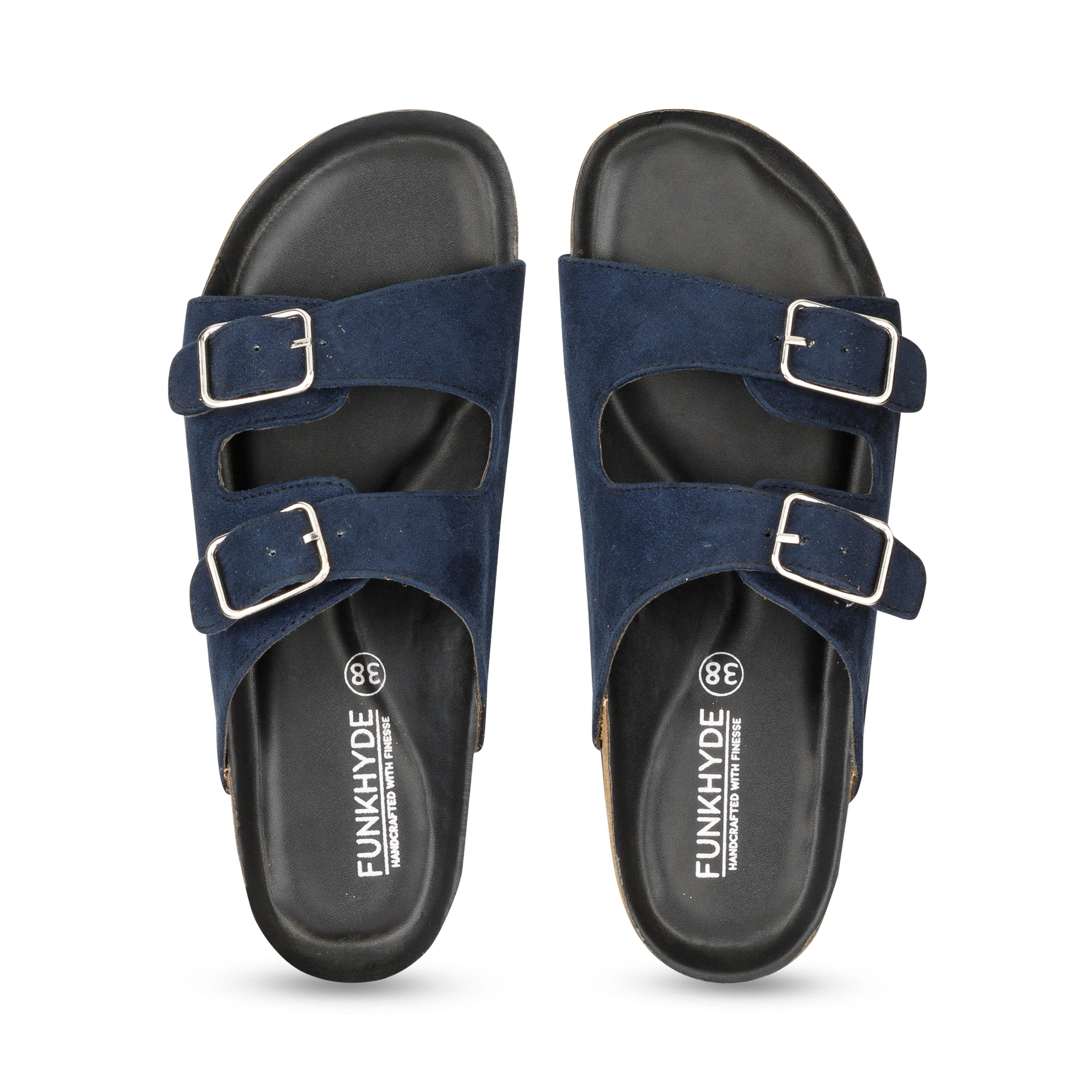 Jorain Navy Blue Suede Comfort Slipons